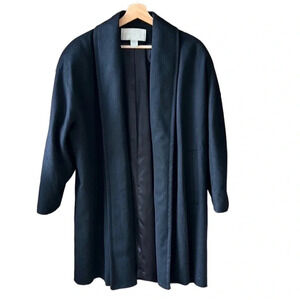 The Limited Wool Blend Oversized Structured Open Longline Coat. Minimalist XS